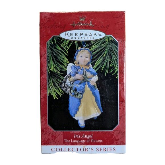 1998 Hallmark Iris Angel Ornament – The Language of Flowers Series #3, Sue Tague - Picture 1 of 4
